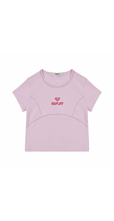 ハートモチーフ ロゴプリント Tシャツ 詳細画像